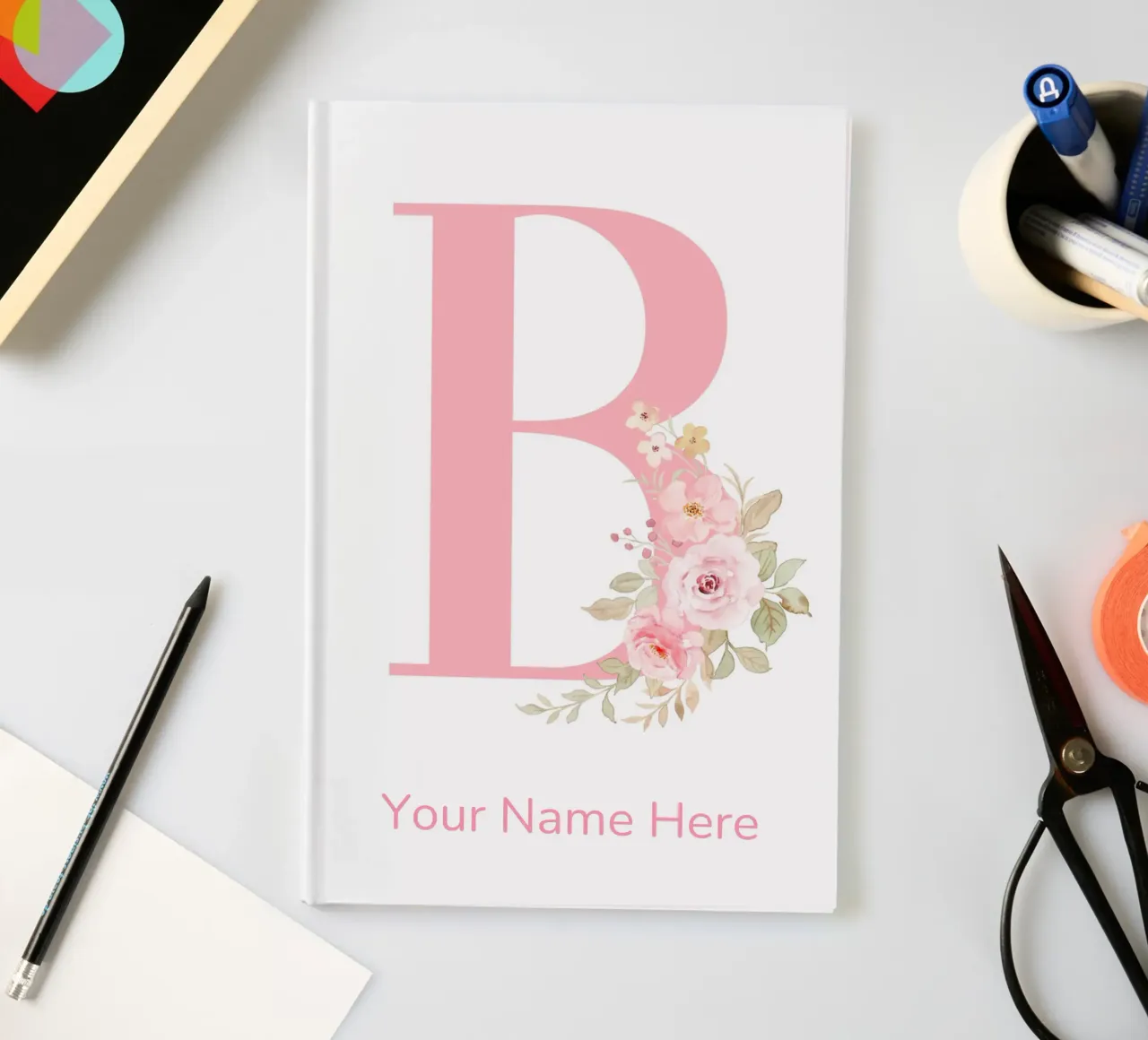 Letter B, Personalized Name Print, Personalized initial notebook by The Custom Letter