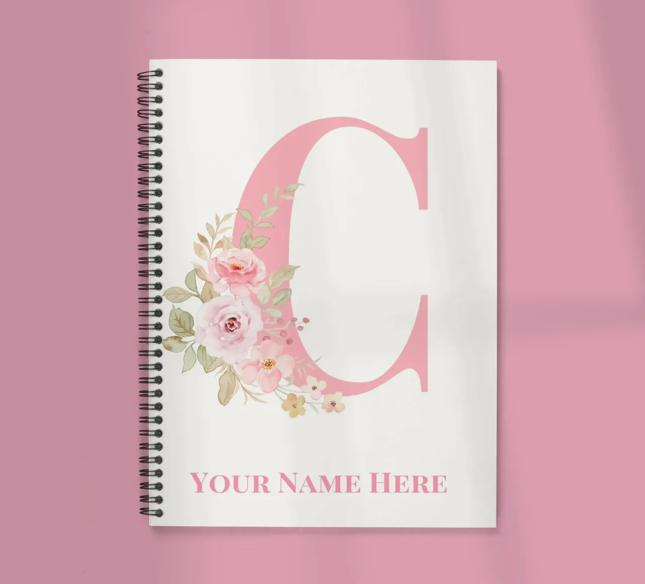 Letter C, Personalized Name Print, Personalized initial spiral notebook by The Custom Letter