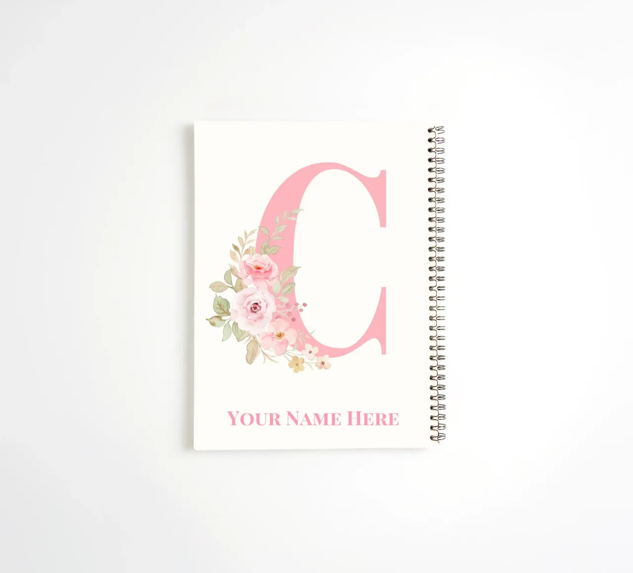 Letter C, Personalized Name Print, Personalized initial spiral notebook by The Custom Letter