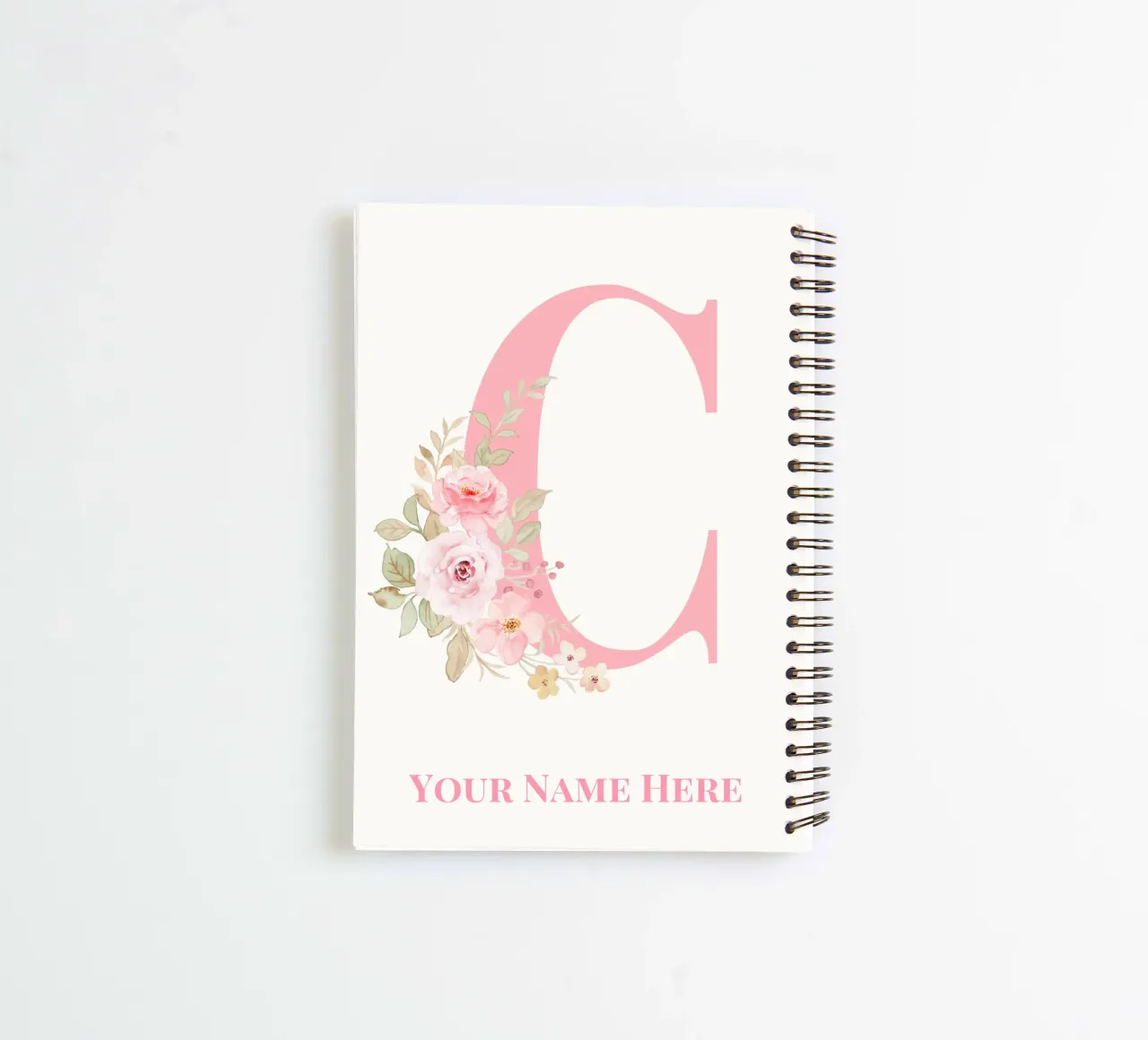 Letter C, Personalized Name Print, Personalized initial spiral notebook by The Custom Letter