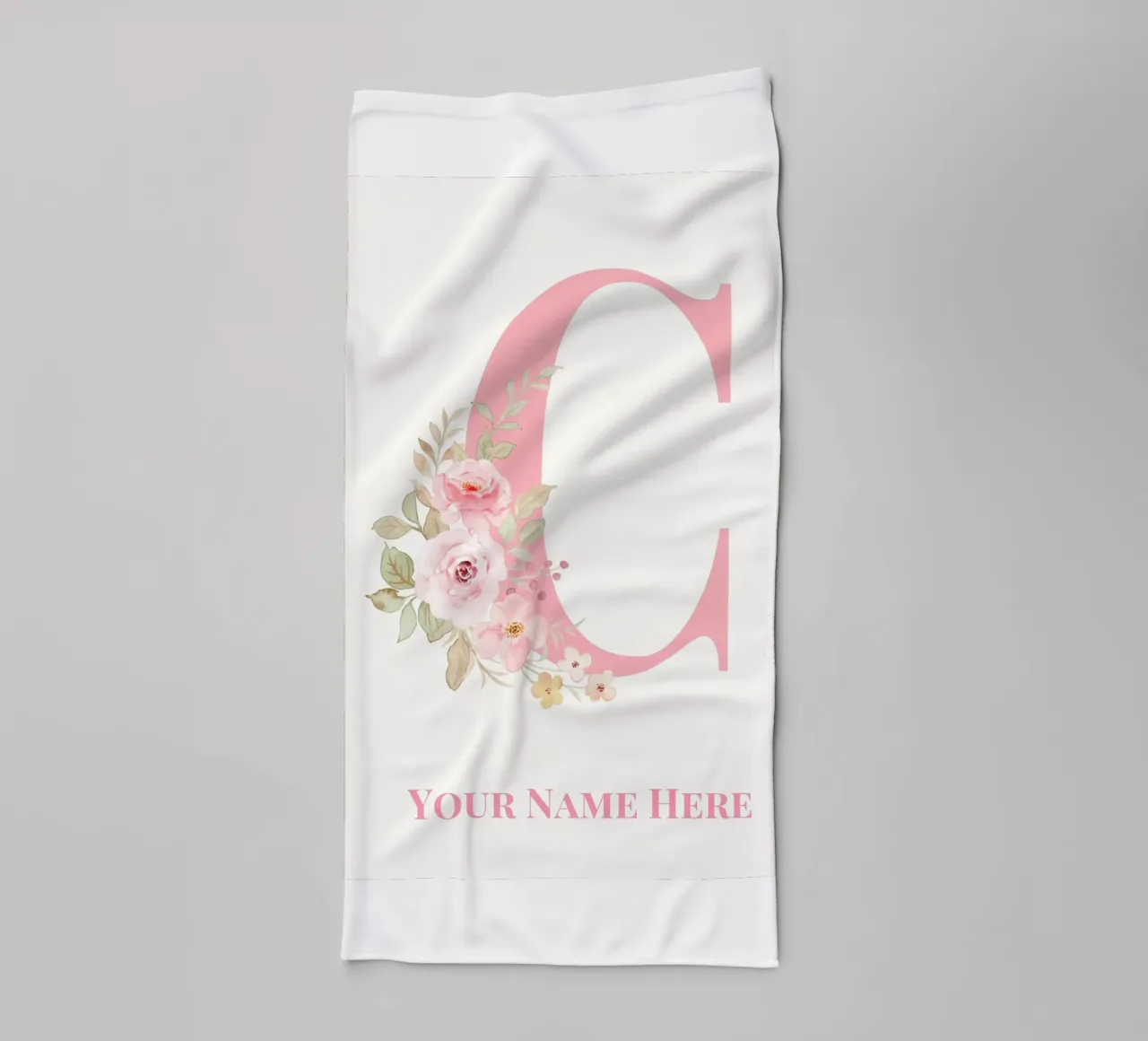 Letter C, Personalized Name Print, Personalized initial towel by The Custom Letter