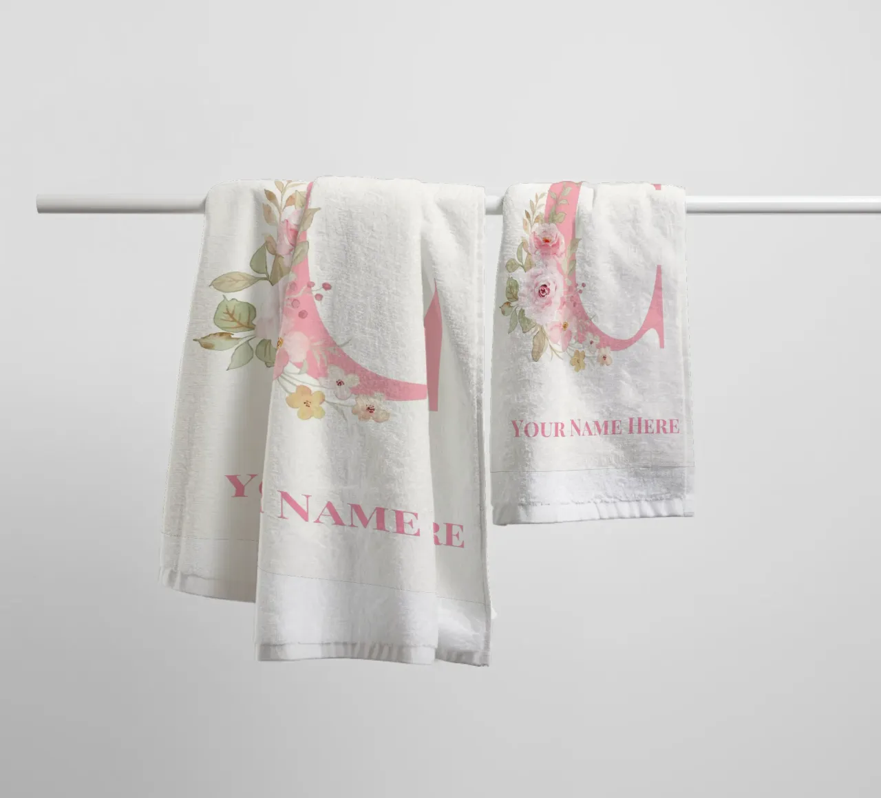 Letter C, Personalized Name Print, Personalized initial towel by The Custom Letter