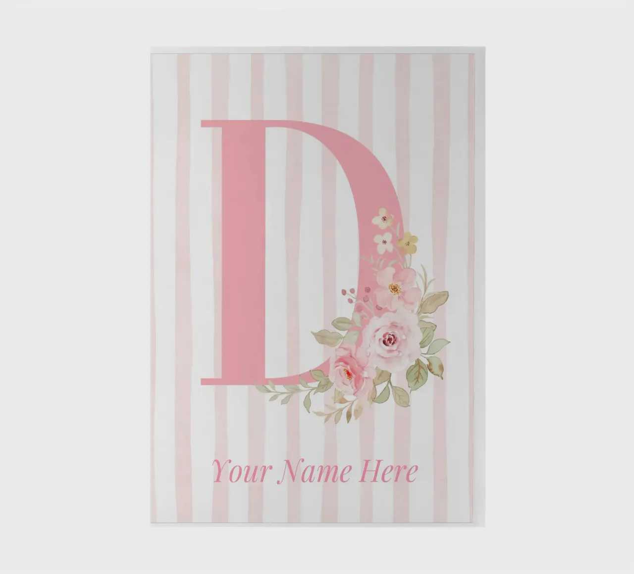 Letter D, Personalized Name Print, Personalized initial notebook by The Custom Letter