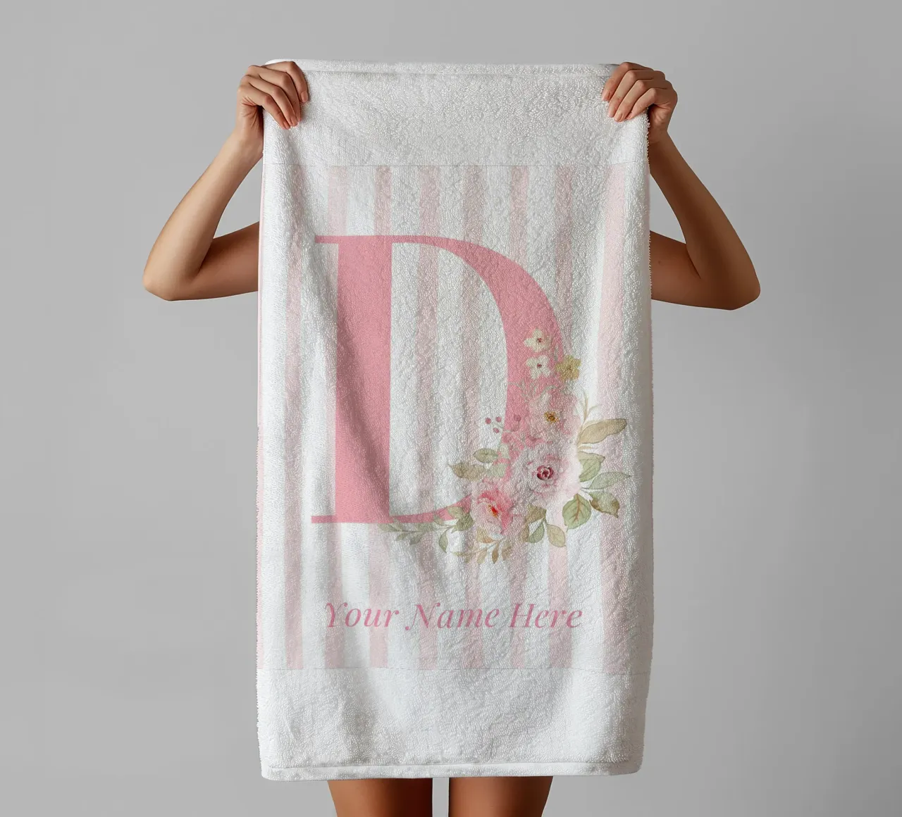 Letter D, Personalized Name Print, Personalized initial towel by The Custom Letter