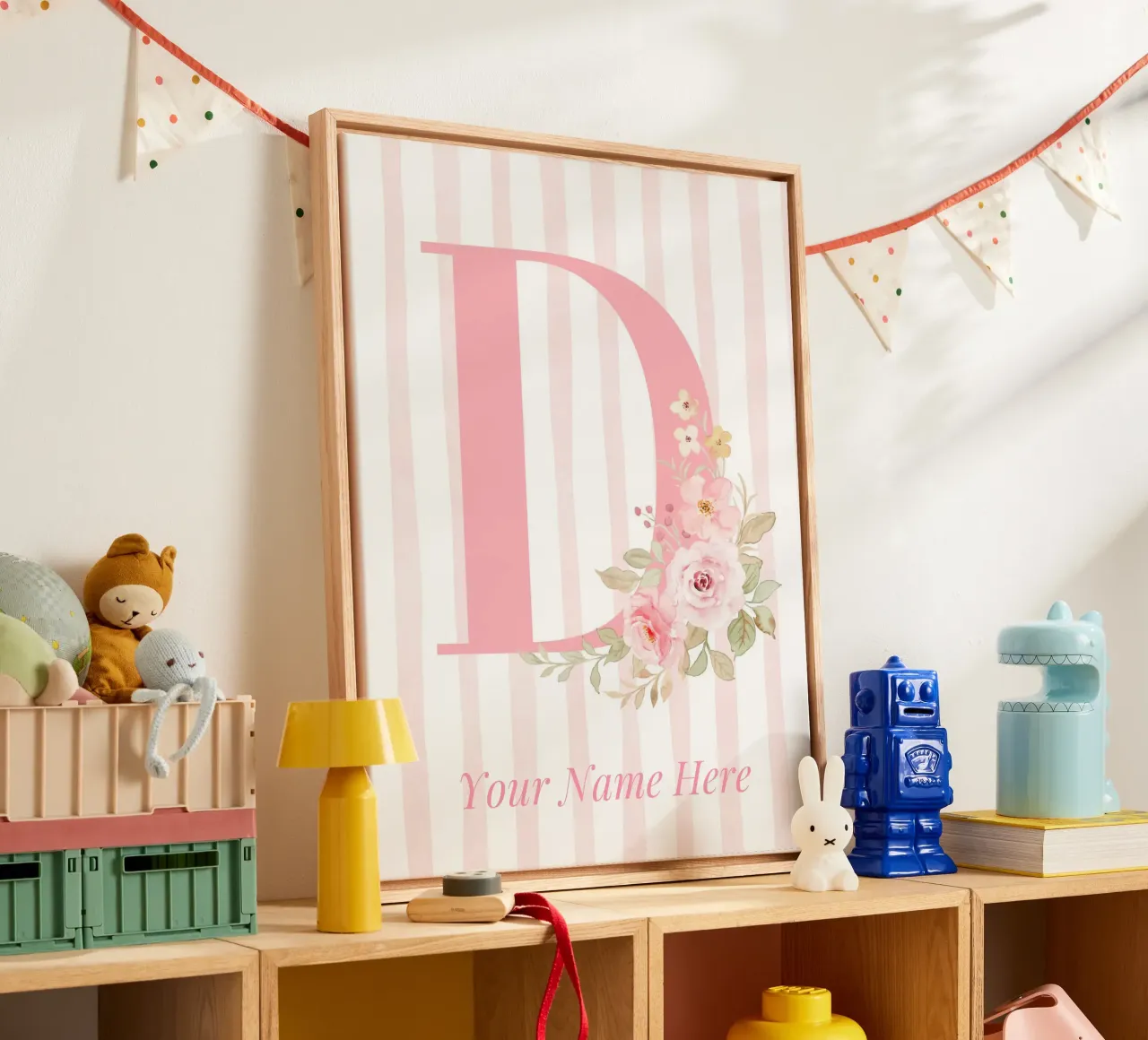 Letter D, Personalized Name Print, Personalized initial canvas by The Custom Letter