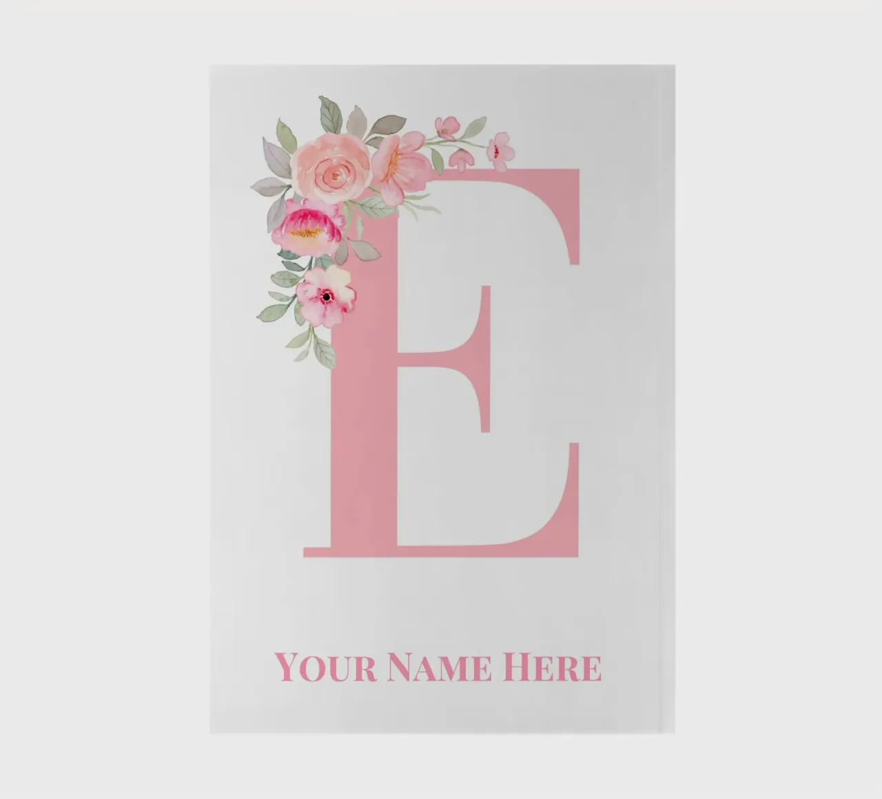 Letter E, Personalized Name Print, Personalized initial notebook by The Custom Letter
