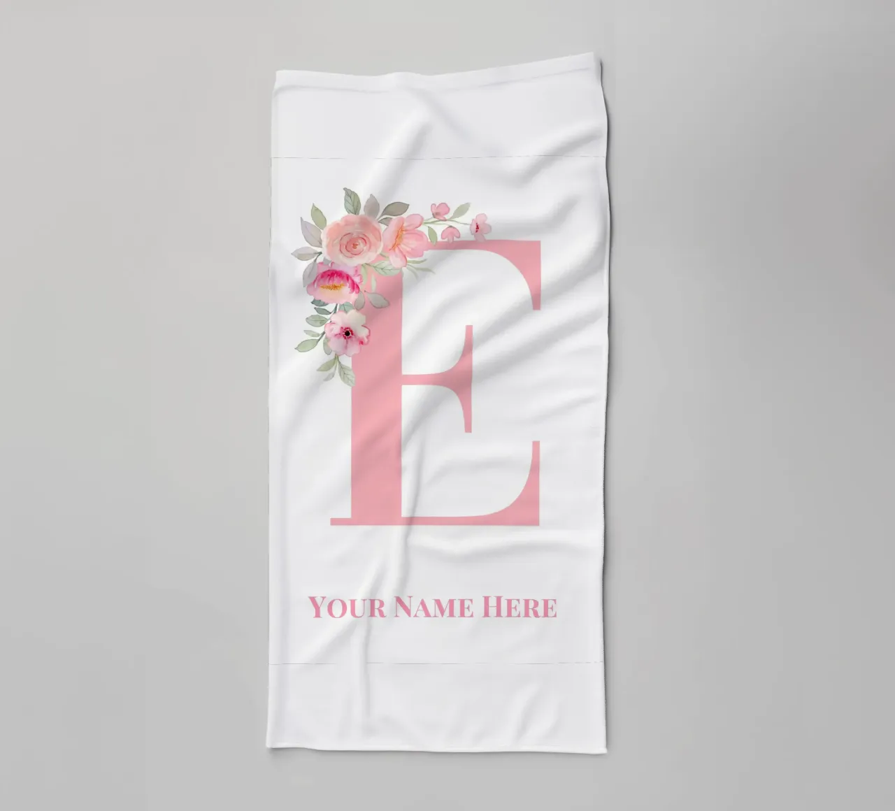 Letter E, Personalized Name Print, Personalized initial towel by The Custom Letter