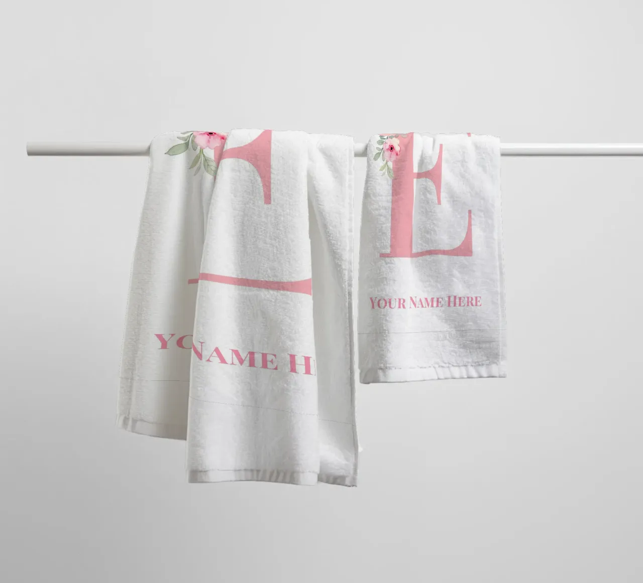 Letter E, Personalized Name Print, Personalized initial towel by The Custom Letter