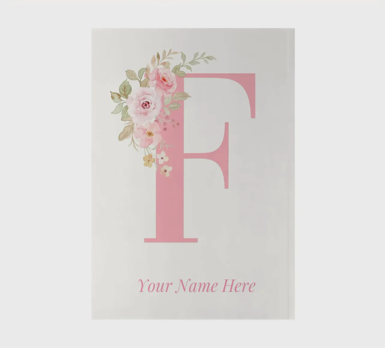 Letter F, Personalized Name Print, Personalized initial notebook by The Custom Letter