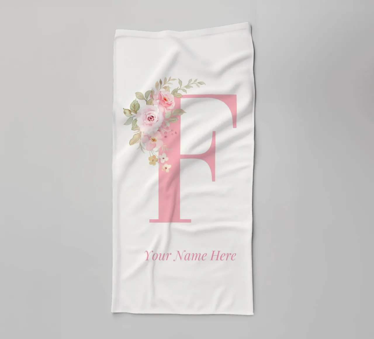 Letter F, Personalized Name Print, Personalized initial towel by The Custom Letter