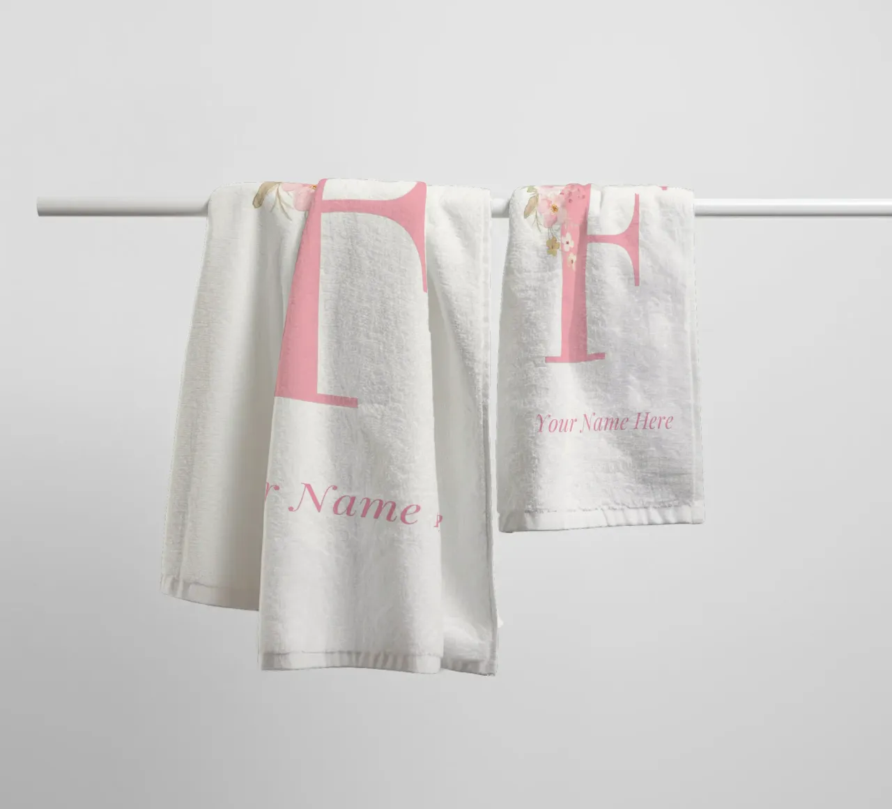 Letter F, Personalized Name Print, Personalized initial towel by The Custom Letter