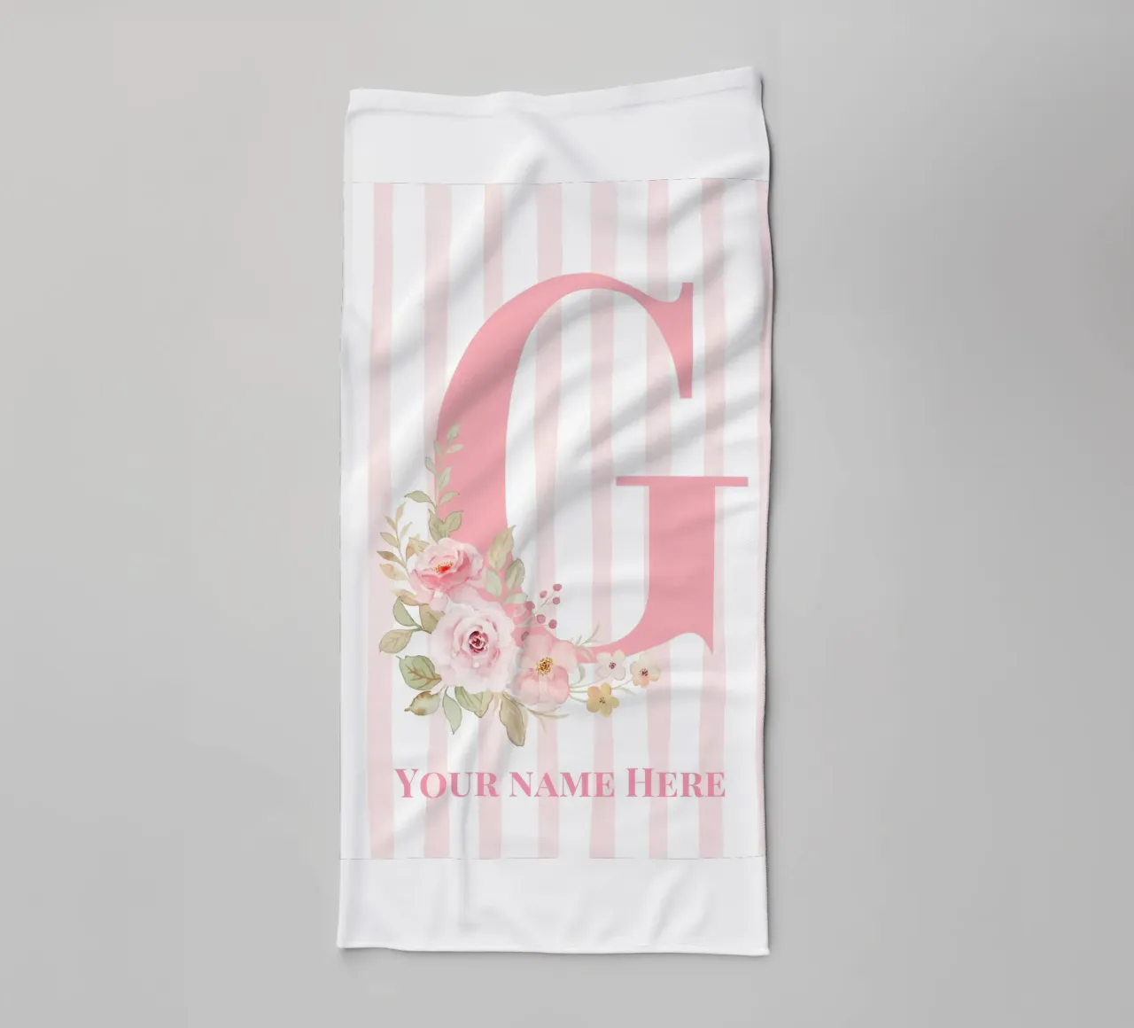 Letter G, Personalized Name Print, Personalized initial towel by The Custom Letter