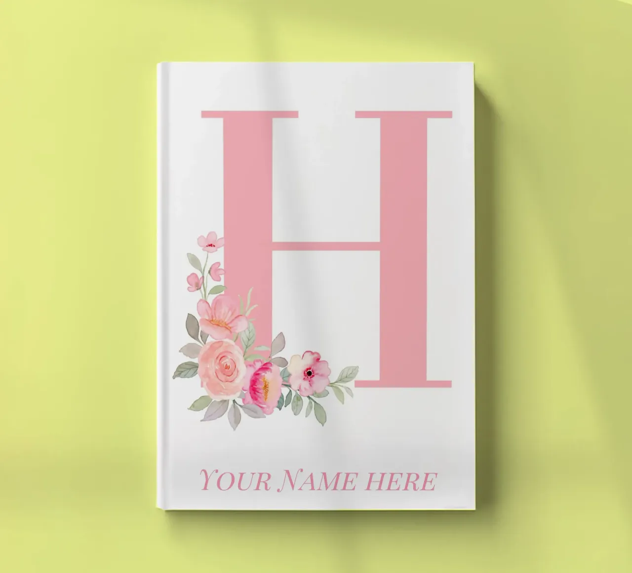 Letter H, Personalized Name Print, Personalized initial notebook by The Custom Letter
