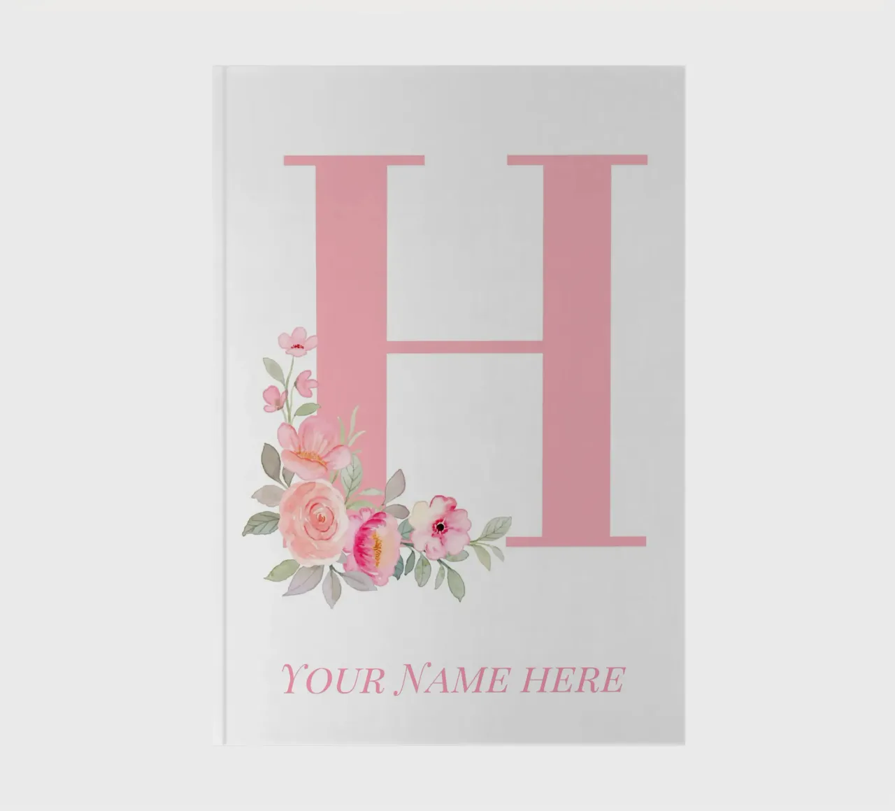 Letter H, Personalized Name Print, Personalized initial notebook by The Custom Letter