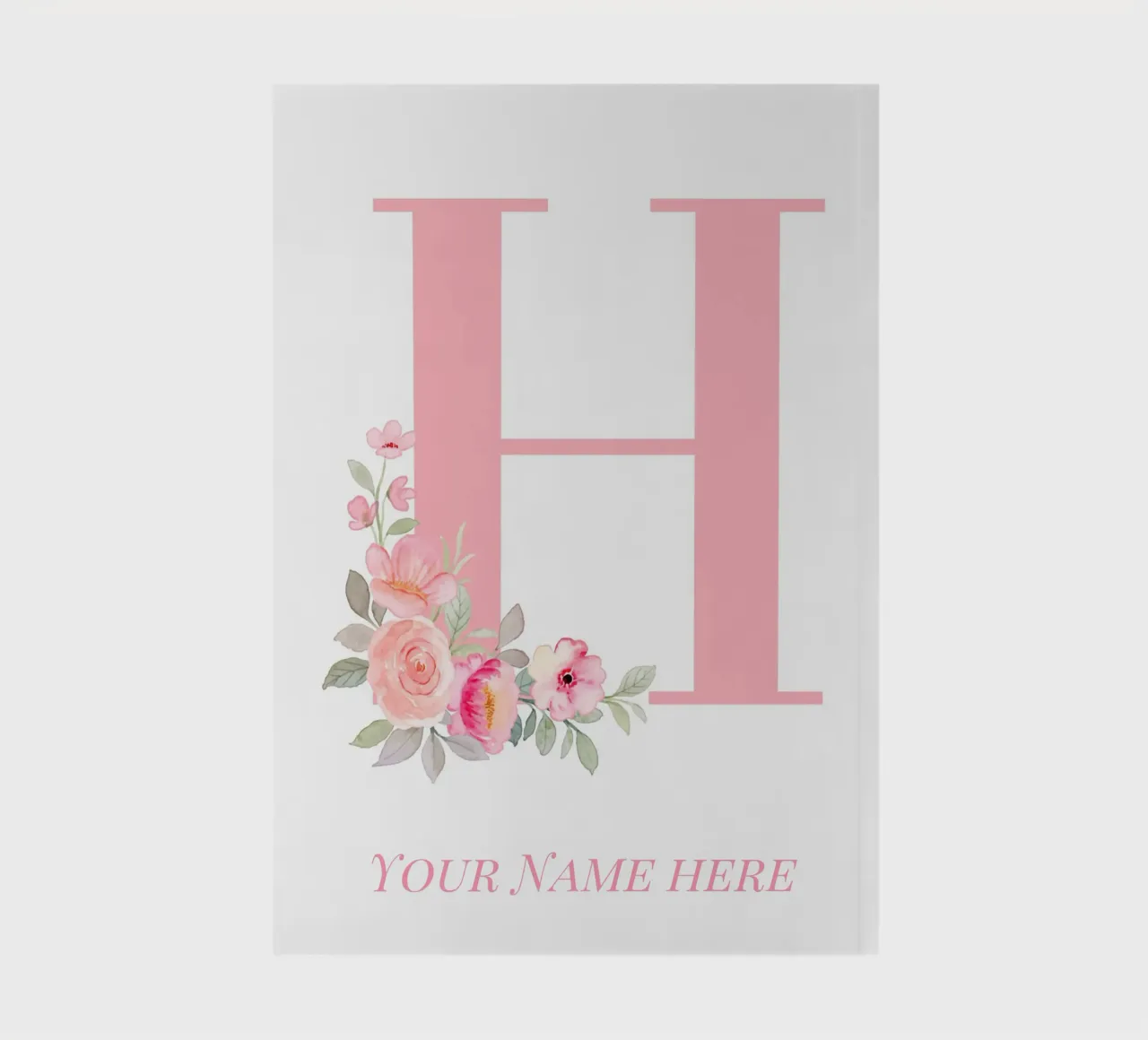 Letter H, Personalized Name Print, Personalized initial notebook by The Custom Letter