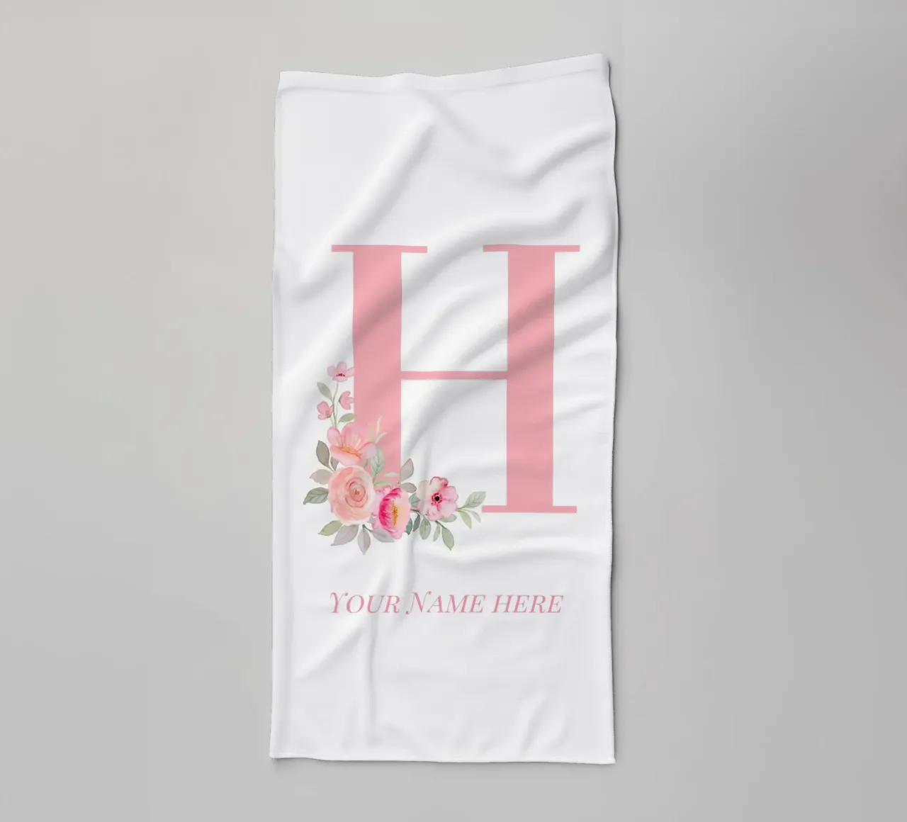 Letter H, Personalized Name Print, Personalized initial towel by The Custom Letter