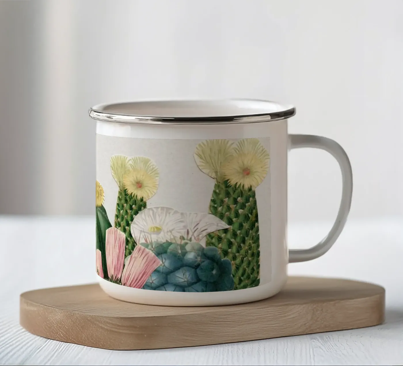 Cactus Garden emaille mok van Cassia Beck Collage