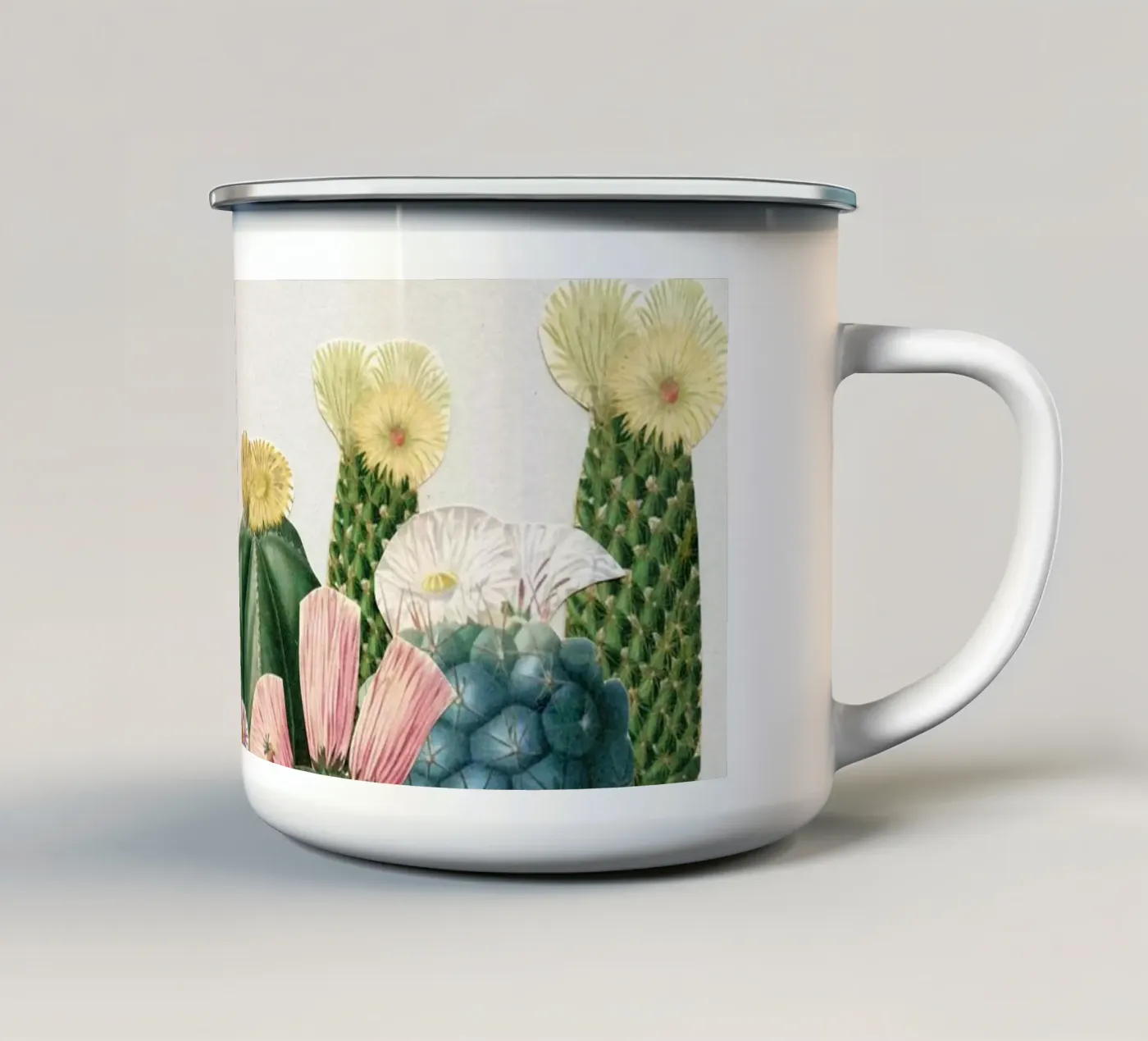 Cactus Garden emaille mok van Cassia Beck Collage