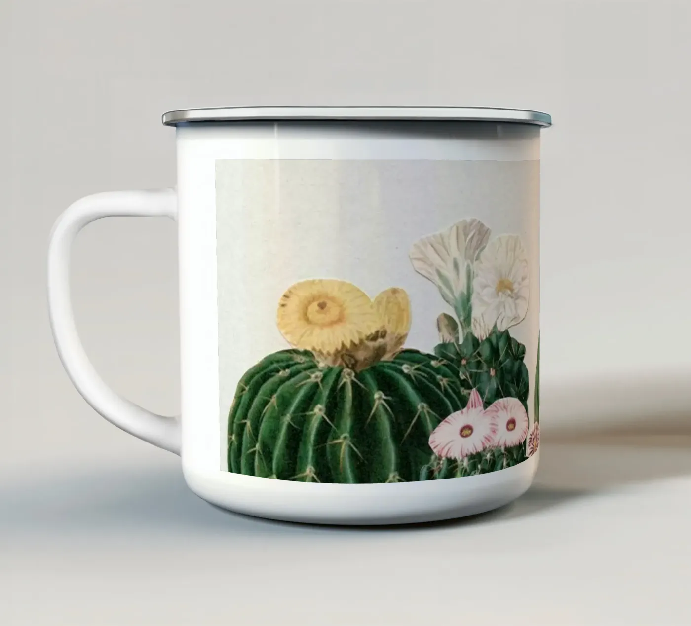 Cactus Garden emaille mok van Cassia Beck Collage