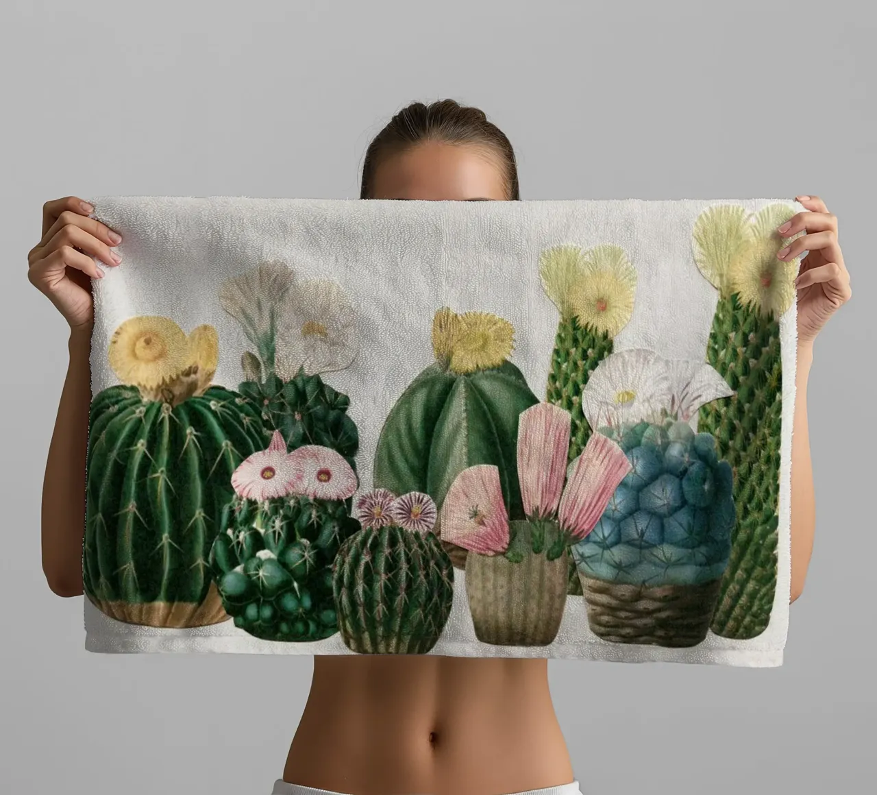 Cactustuin badhanddoek van Cassia Beck Collage