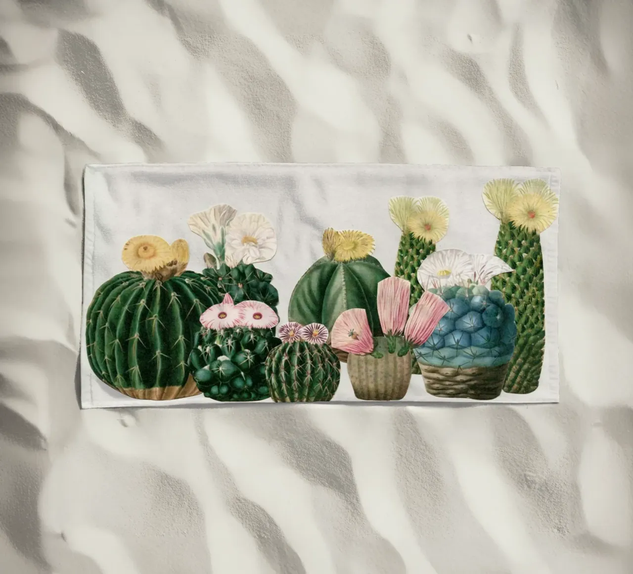 Cactustuin strandhanddoek van Cassia Beck Collage
