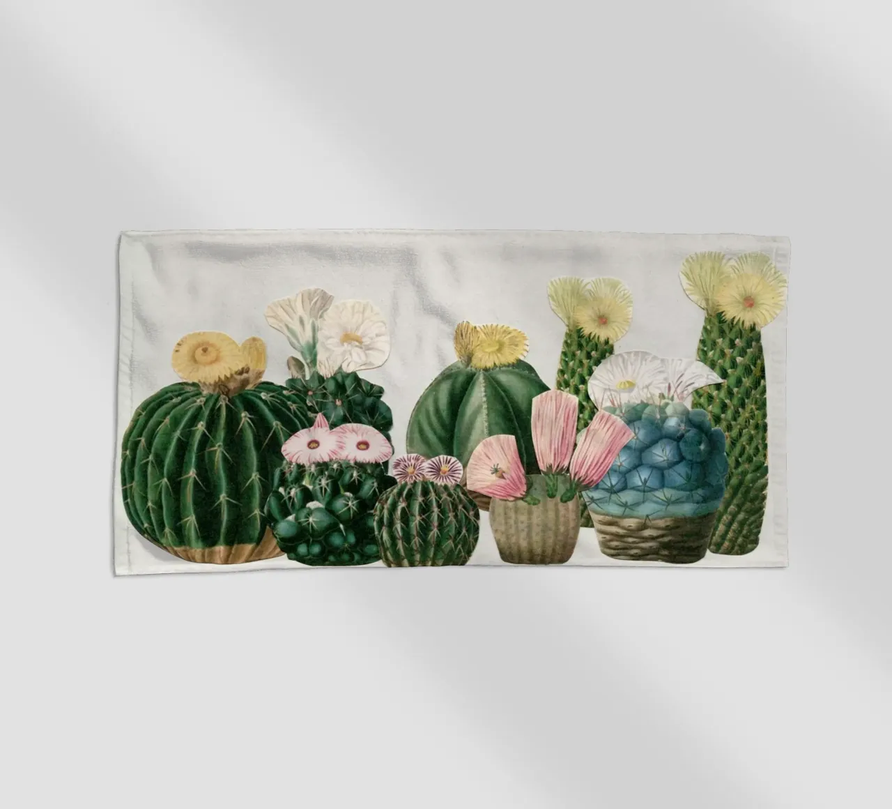 Cactustuin strandhanddoek van Cassia Beck Collage