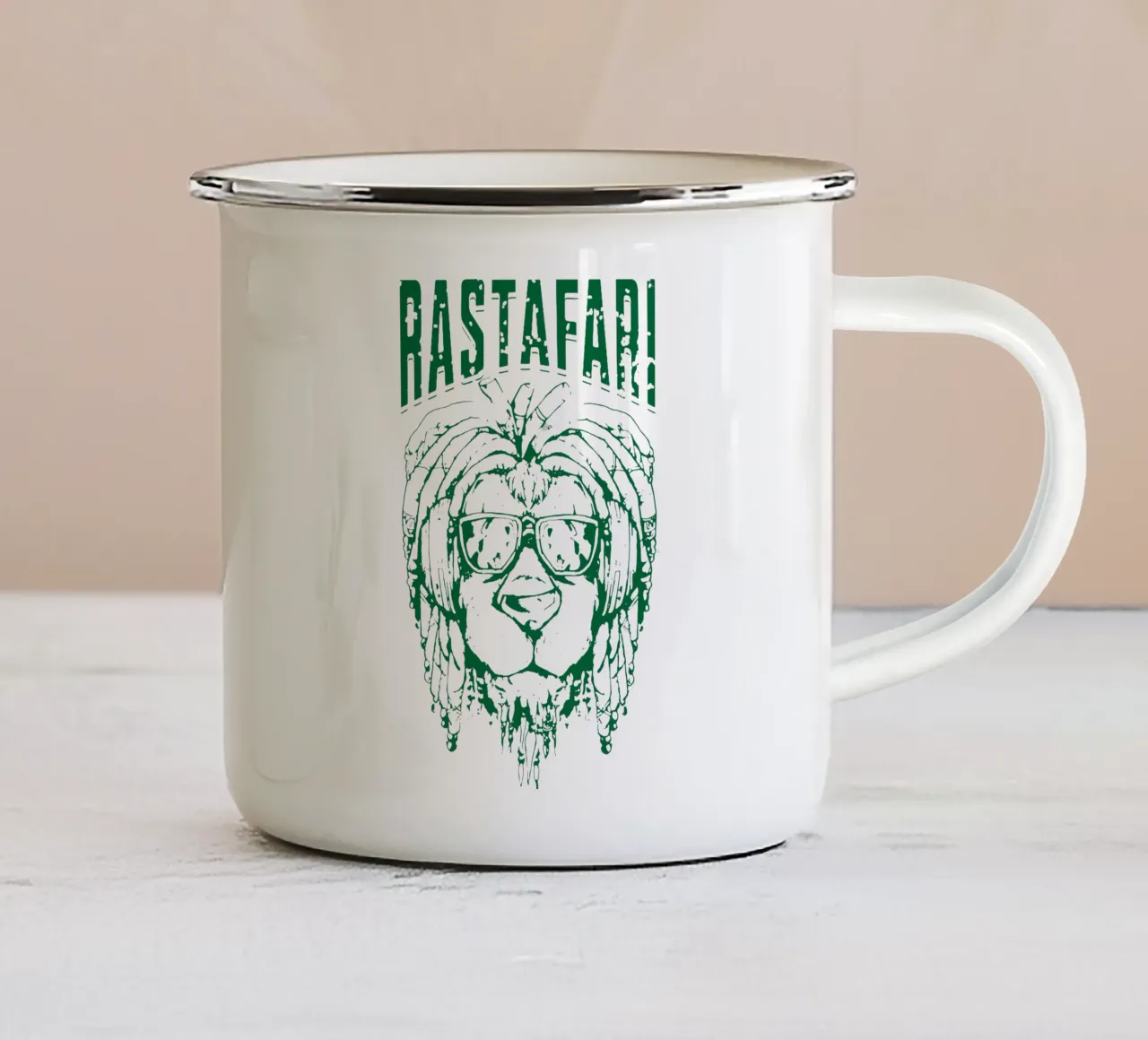 Leone rastafariano tazza in smalto da Gunawan Rb
