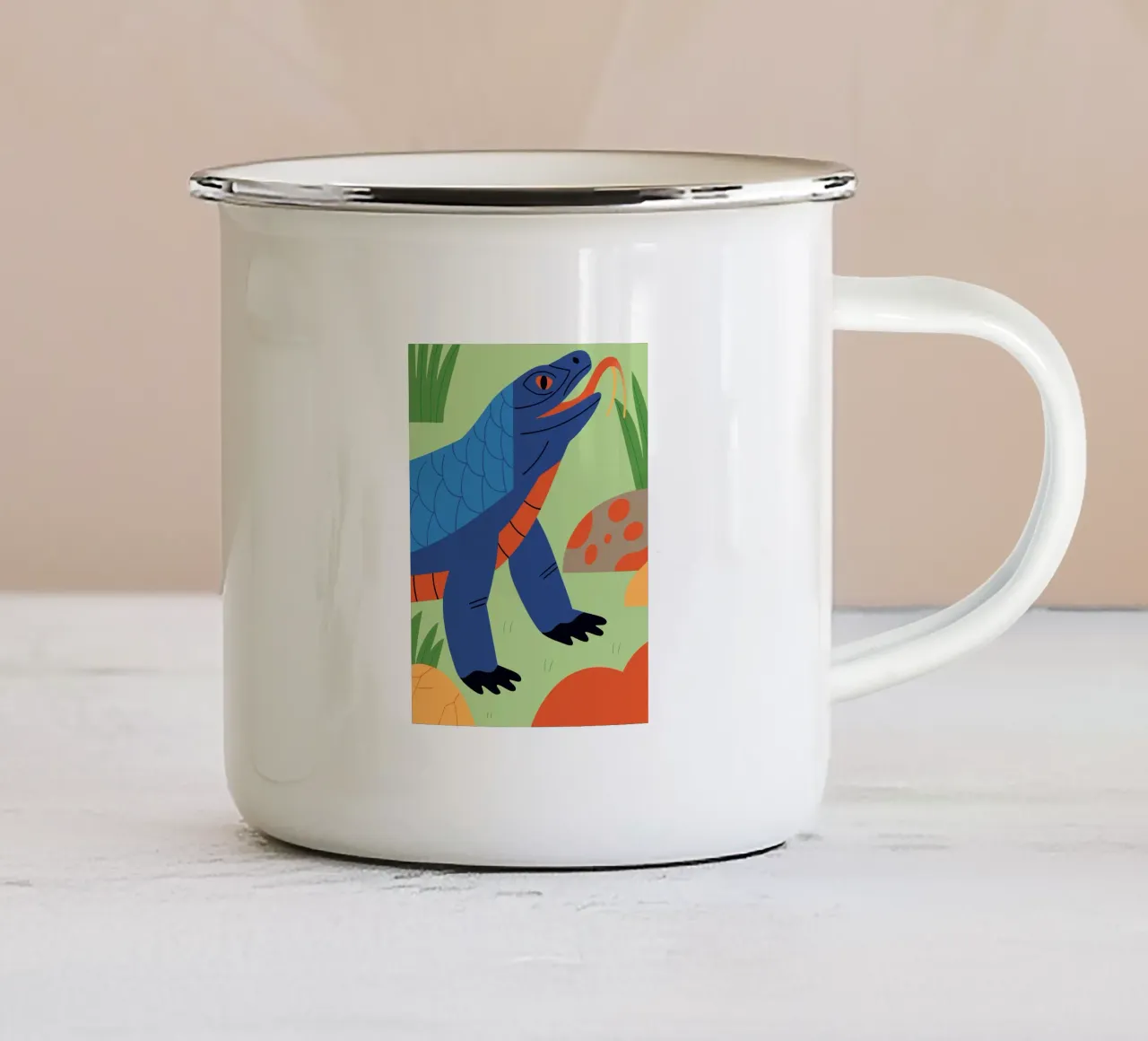 Komodo Dragon Stroll tazza in smalto da PROTECT ANIMALS