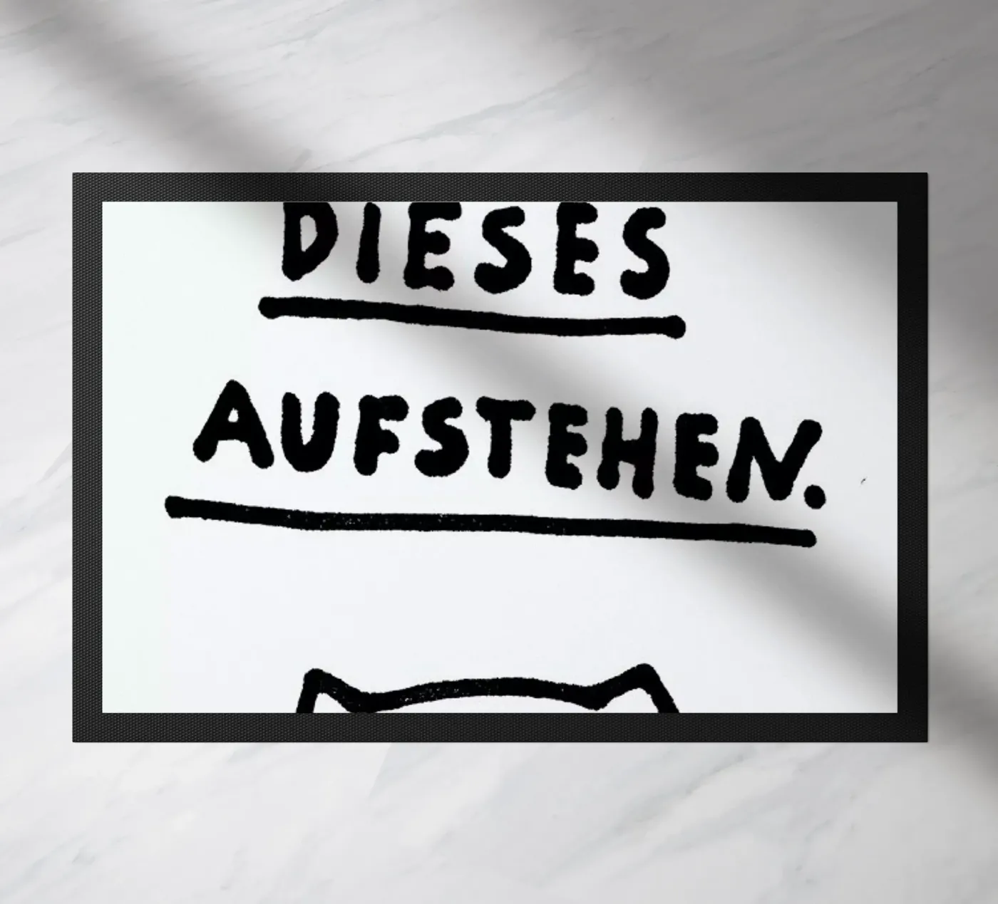 Aufstehen doormat by Herzette