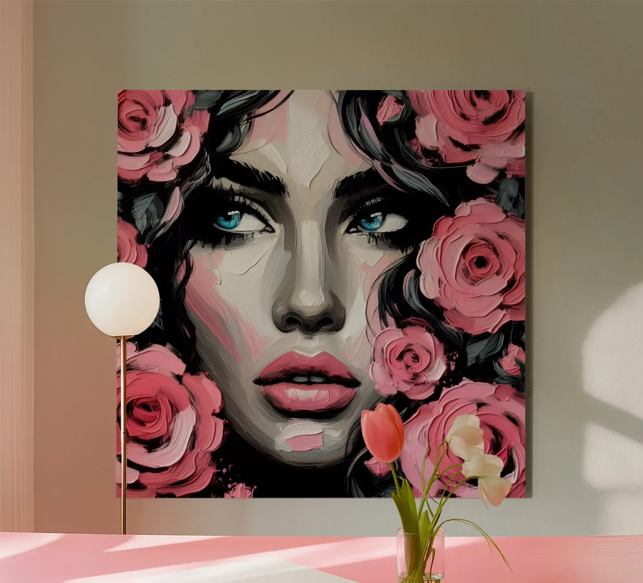 RITRATTO IN ROSA alluminio dibond da ARTOMATIC