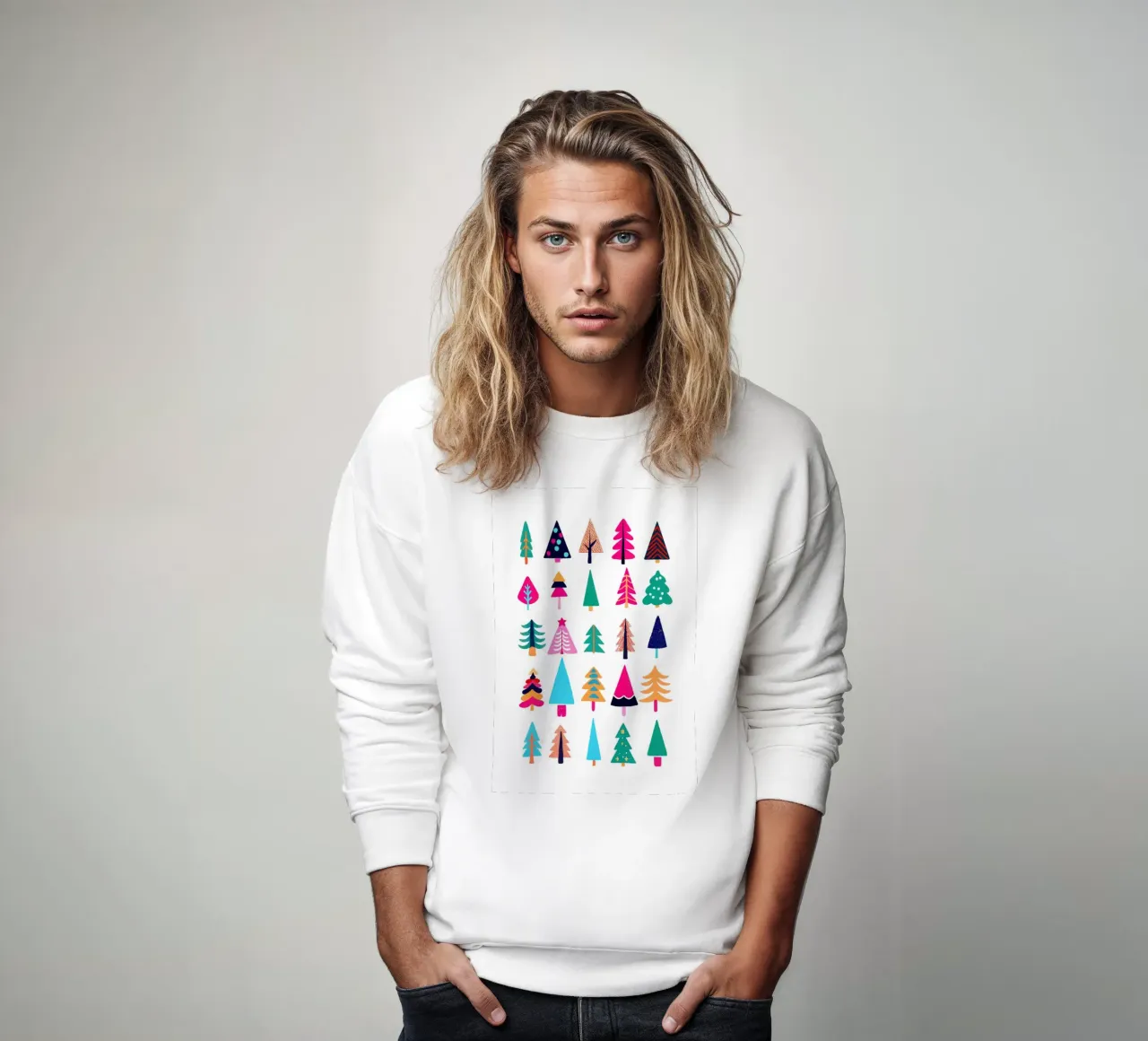 Alberi colorati - Natale luminoso felpa da ChristmasMooodz
