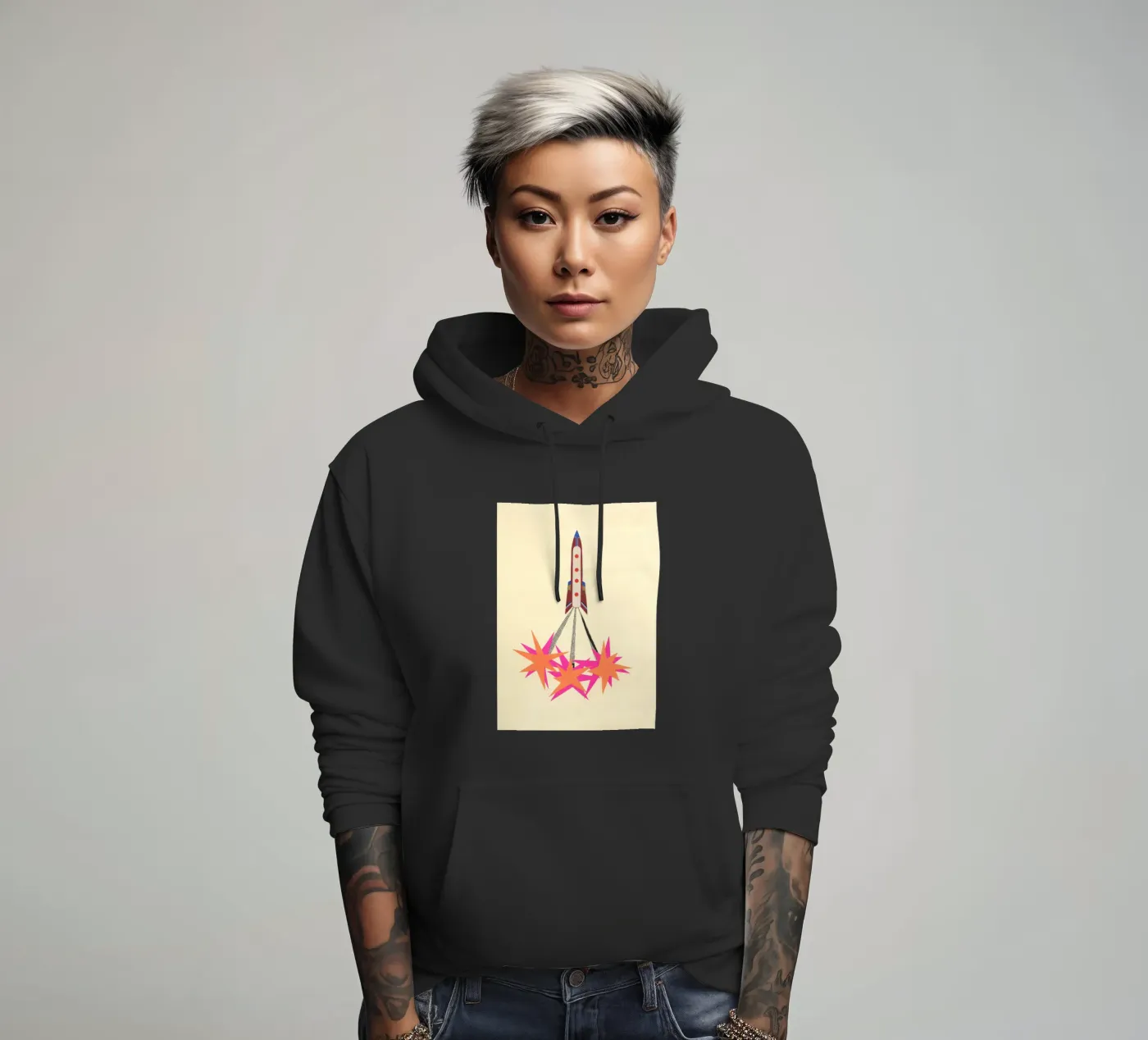 Rocket hoodie by Cassia Beck Collage