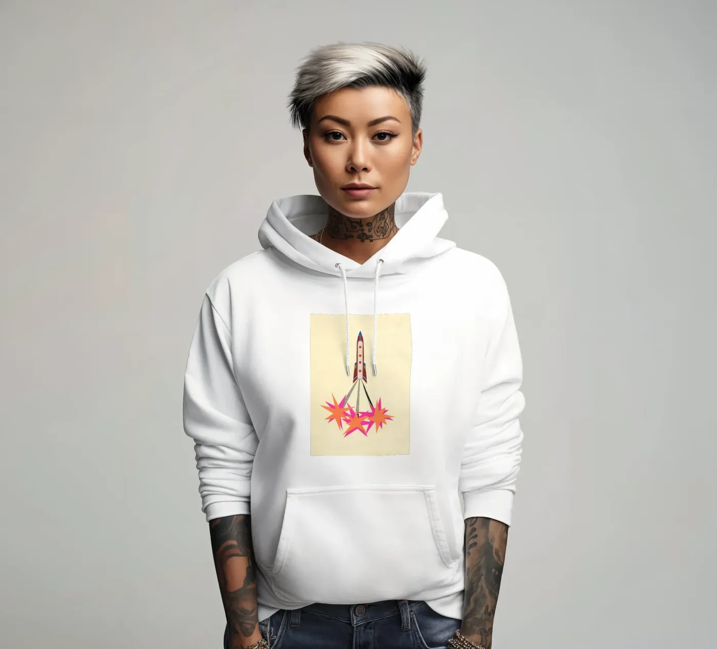 Rocket hoodie by Cassia Beck Collage