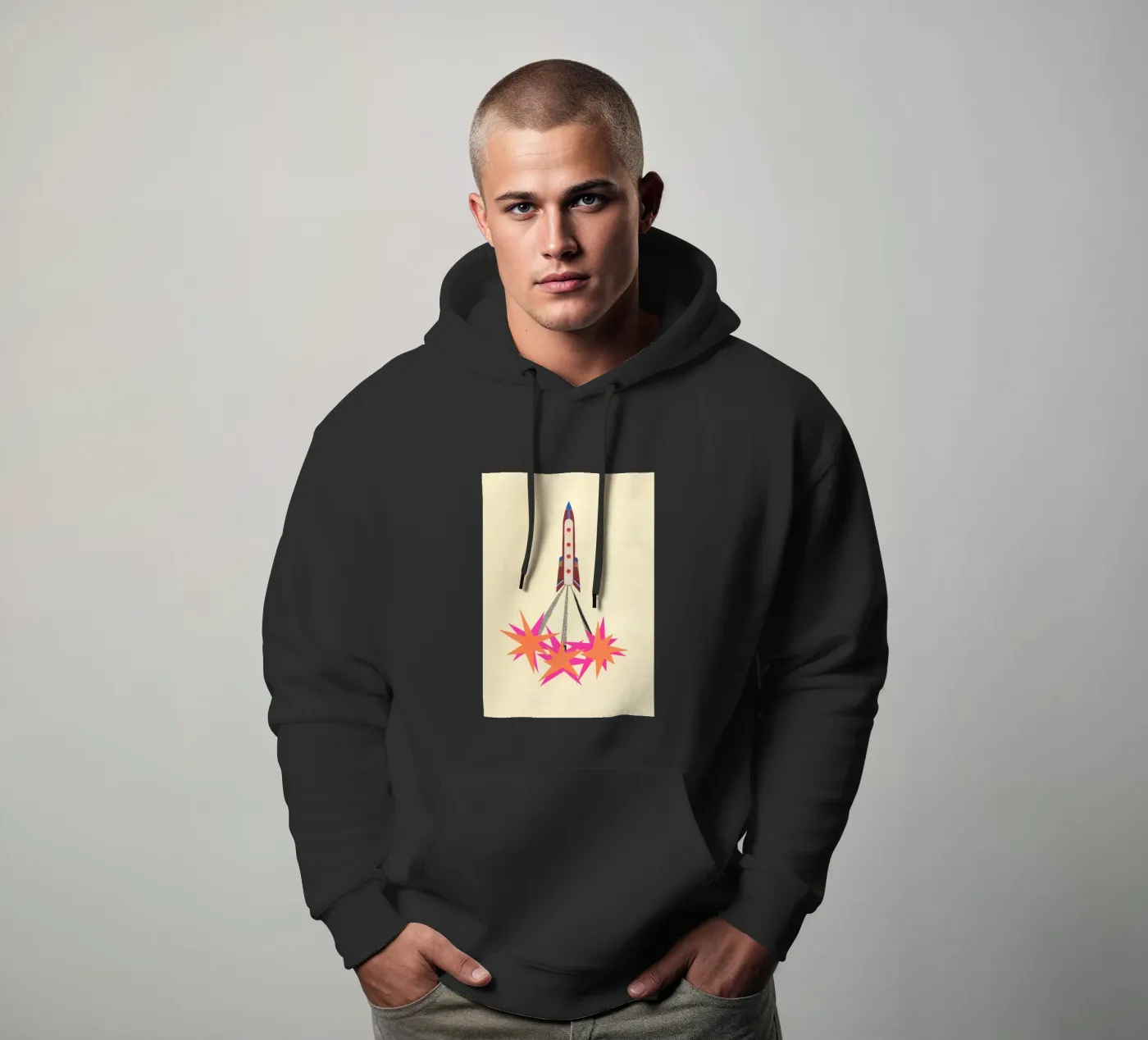 Rocket hoodie by Cassia Beck Collage