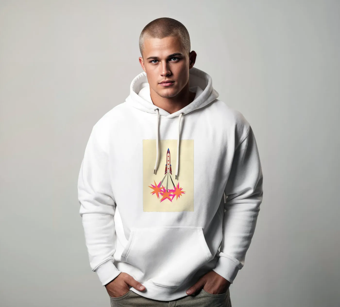 Rocket hoodie by Cassia Beck Collage