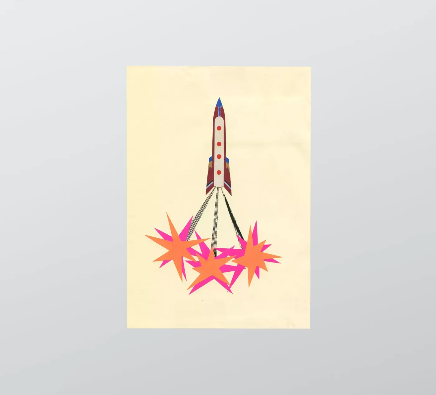 Rakete Sticker von Cassia Beck Collage