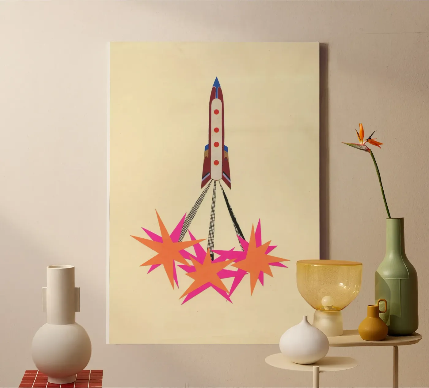 Rocket tela da Cassia Beck Collage