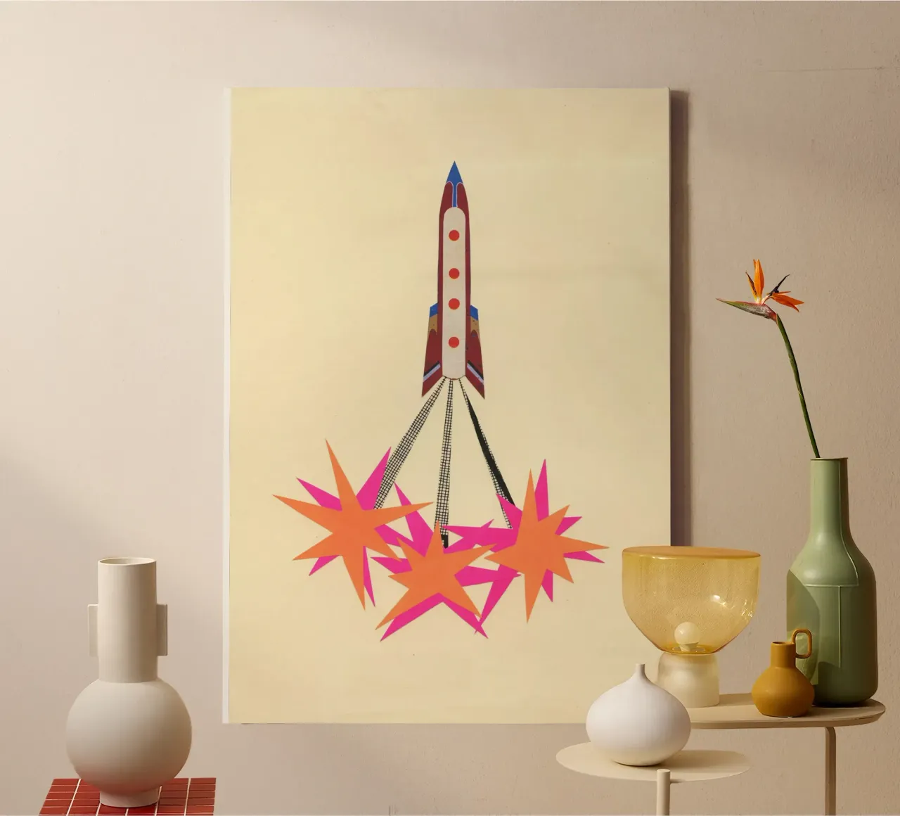 Rocket canvas by Cassia Beck Collage