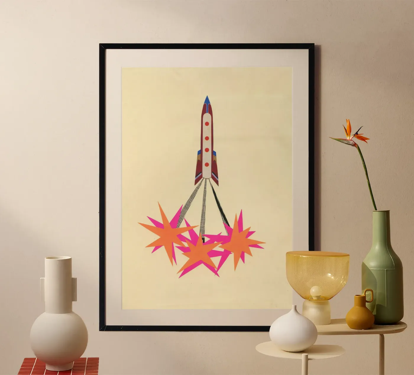 Rakete Poster von Cassia Beck Collage