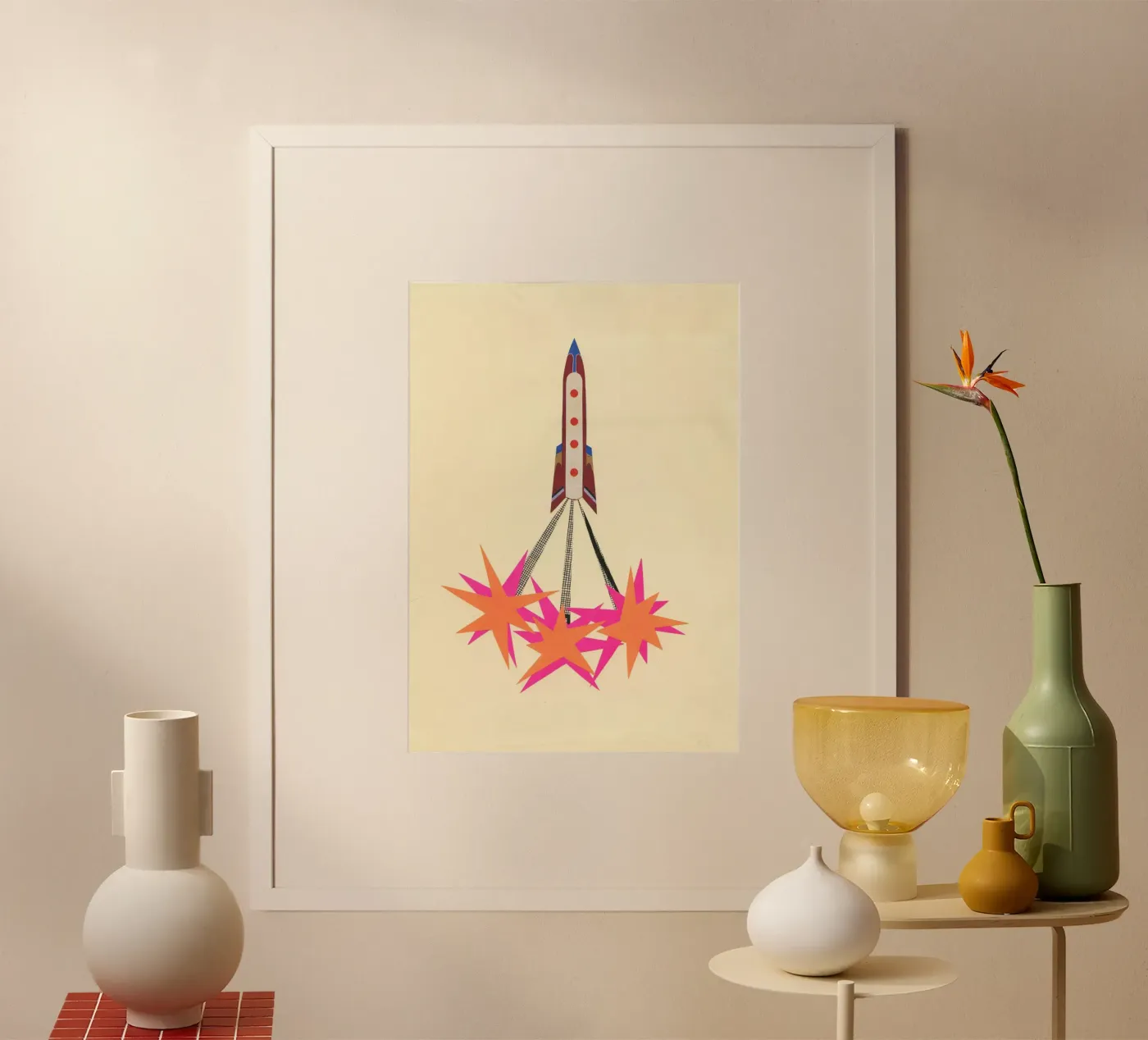 Rakete Poster von Cassia Beck Collage