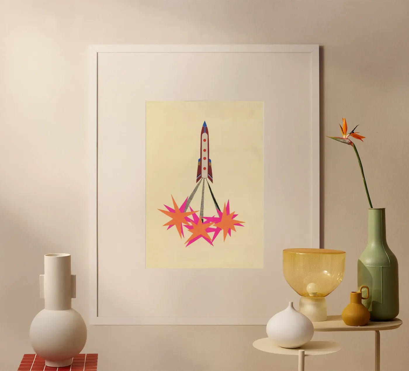 Raket poster van Cassia Beck Collage