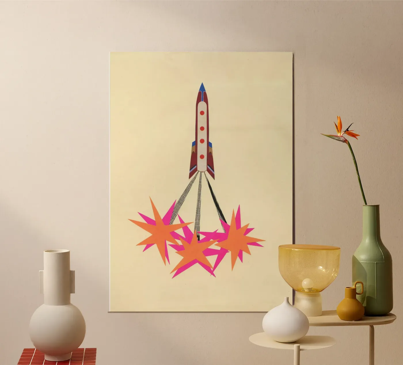 Rakete Poster von Cassia Beck Collage