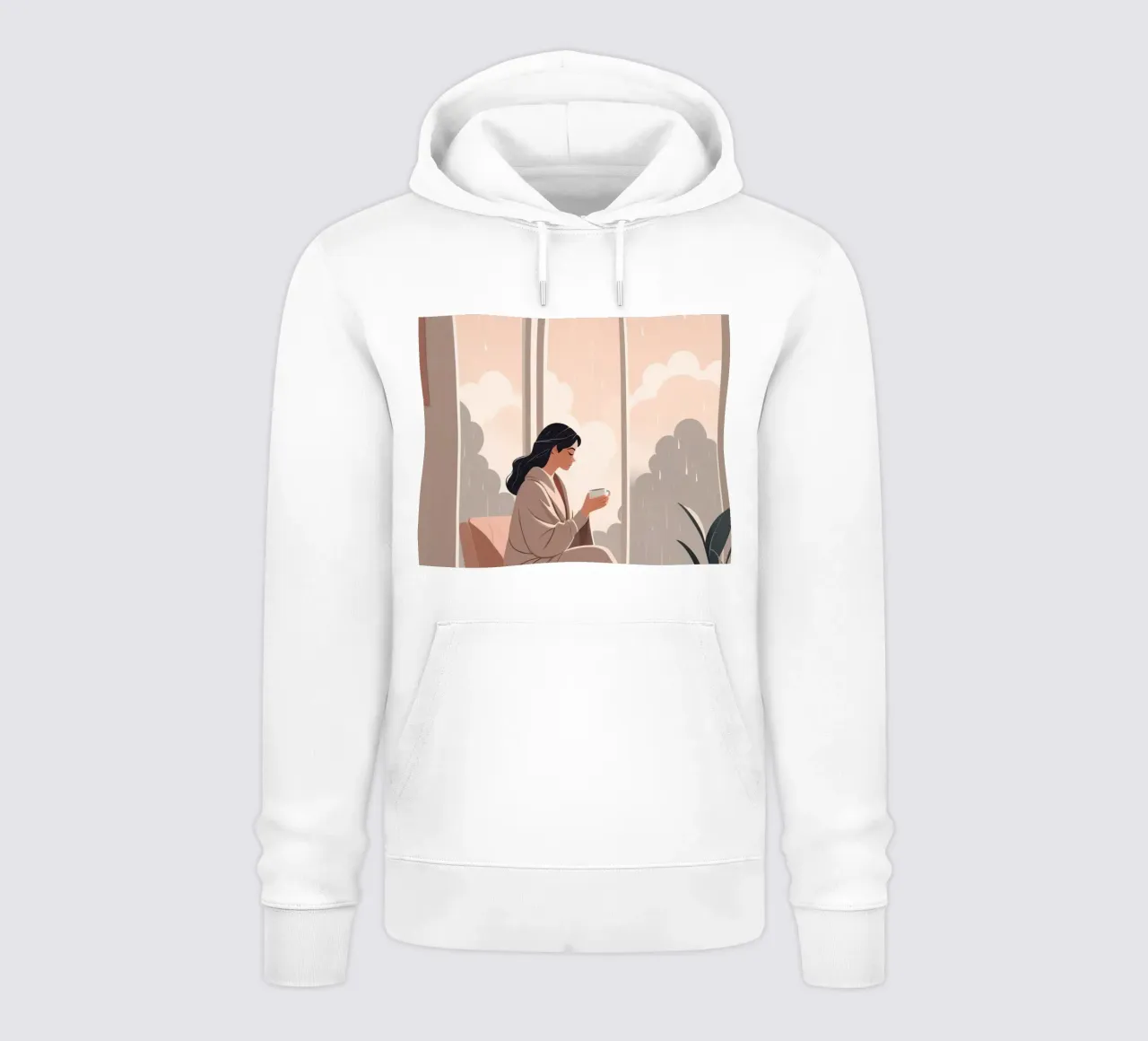 Mattina di pioggia felpa con cappuccio da Maison Solis