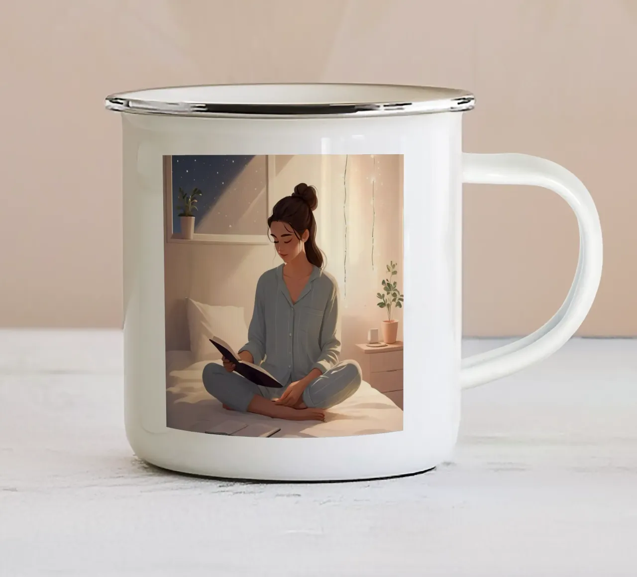 Pagine stellate tazza in smalto da Maison Solis