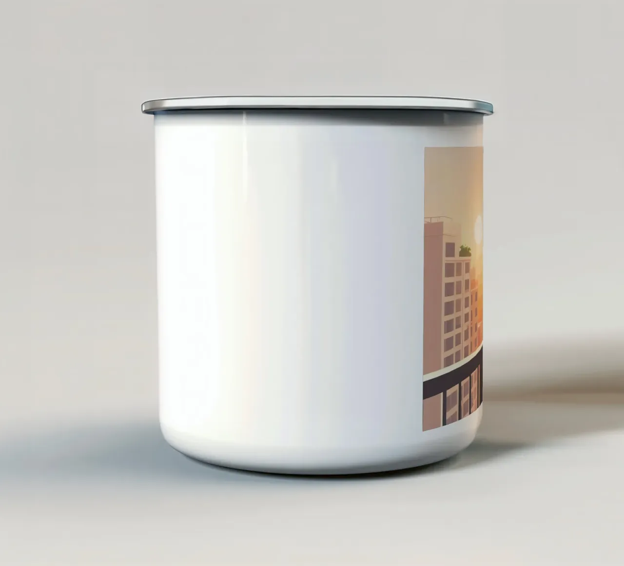 Alba dal balcone tazza in smalto da Maison Solis