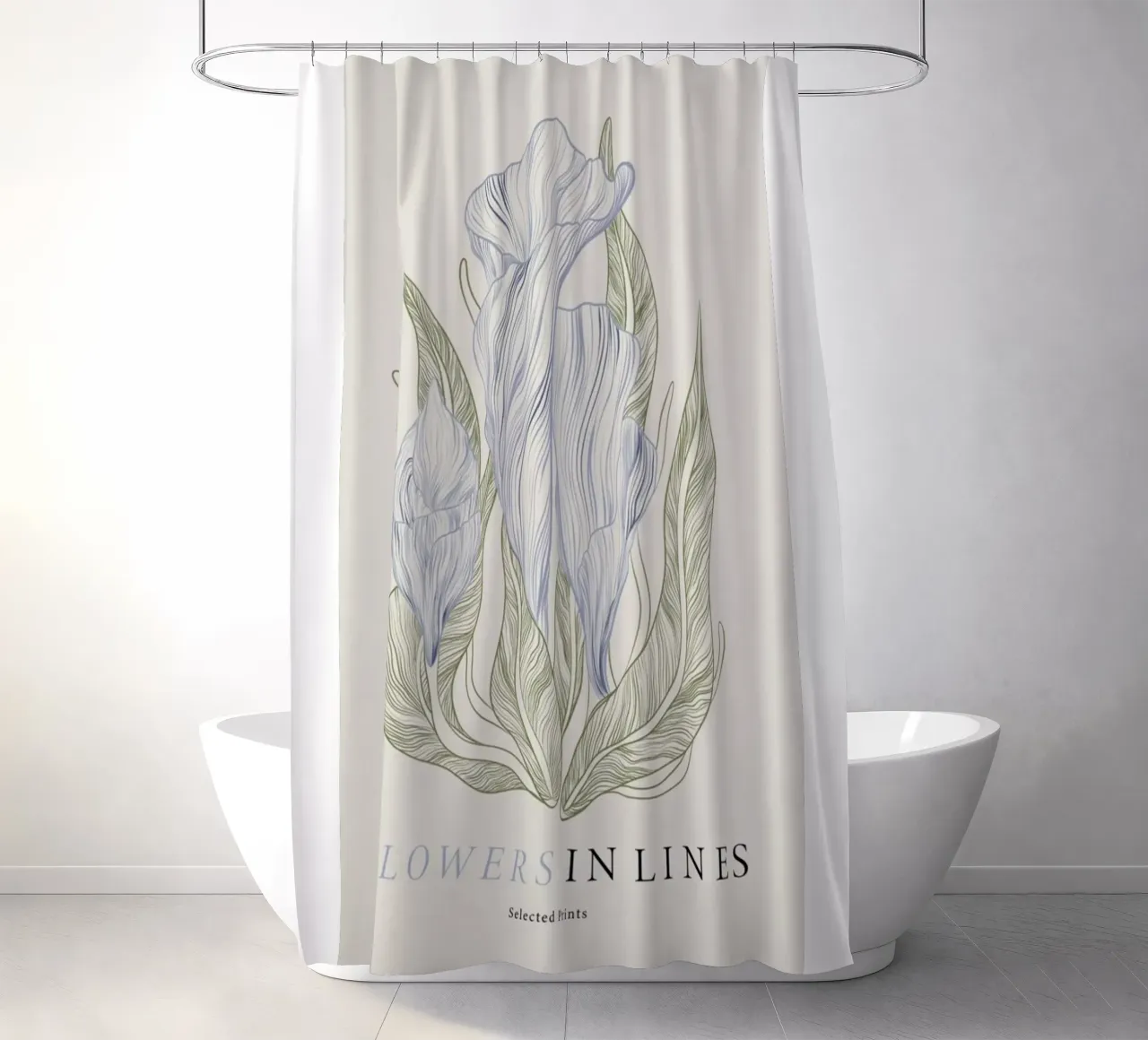 Fiori in linea n. 1 tenda da doccia da Mia Moore