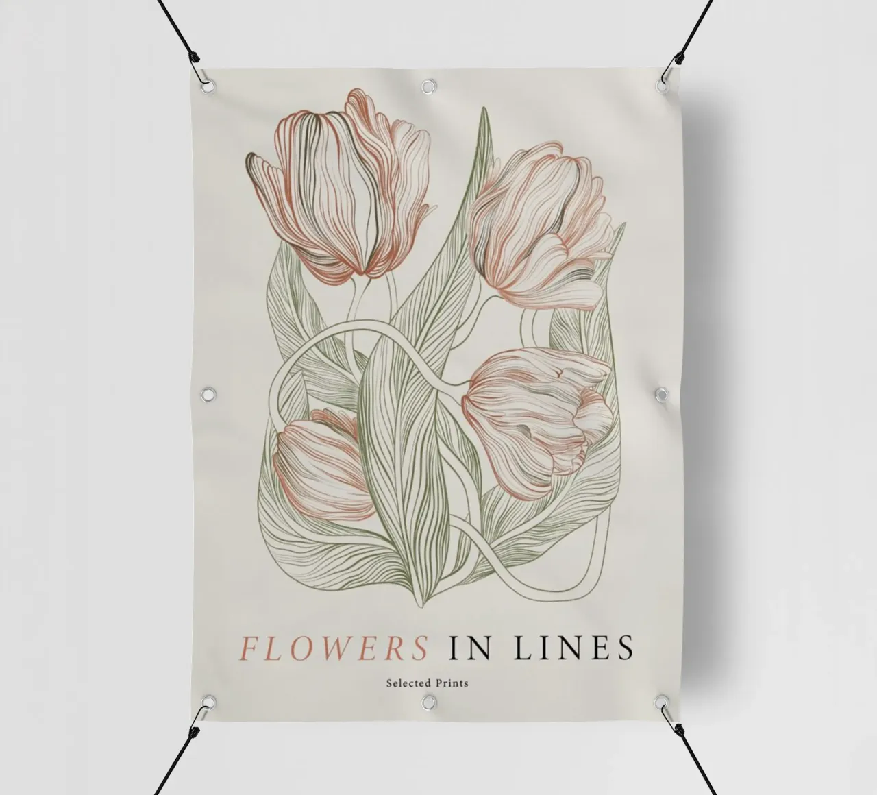 Fiori in linea n. 2 telo in pvc da Mia Moore