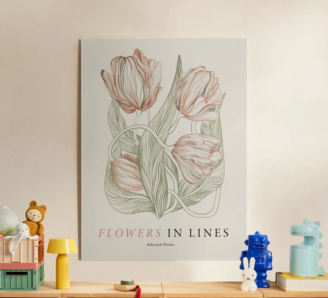 Fiori in linea n. 2 plexiglass da Mia Moore