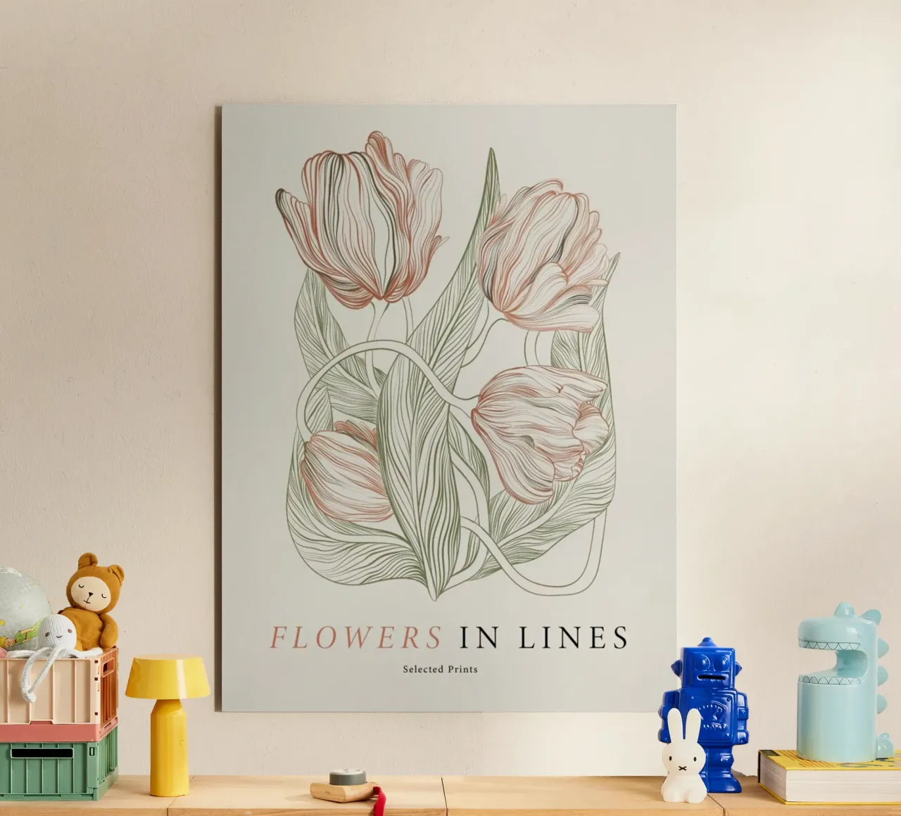Fiori in linea n. 2 alluminio dibond da Mia Moore