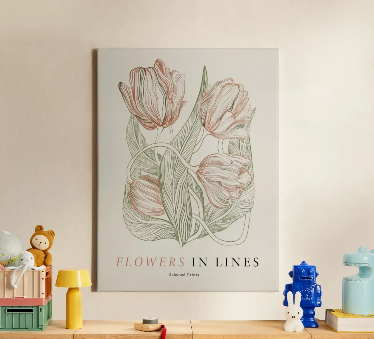 Fiori in linea n. 2 tela da Mia Moore